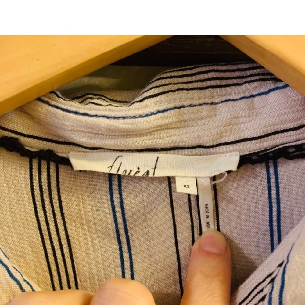 ANTHROPOLOGIE FLOREAT Northfolk Stripe Button Down Top - Picture 6 of 10